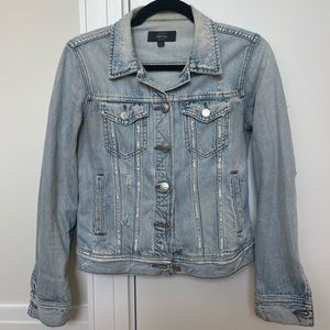 J. Crew Indigo Distressed Denim Jacket Sz XS